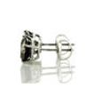 Real Diamond Stud Earrings Black Round Shape Treated 14K White Gold 2.65 Carat