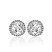 Halo Diamond Earrings Studs 1.55 Ct Total Carat Weight - Model E24