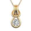Solitaire Diamond Pendant Necklace 1 Ct Total Carat Weight - Model ANNA