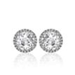 Halo Diamond Earrings Studs 2.44 Ct Total Carat Weight - Model E24