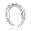 925 Sterling Silver Natural Diamond Dual Twisted Band Adjustable Toe Ring