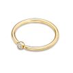 Women's Fixed Captive Bead Nipple Ring Hoop Ring, 14K Yellow Gold, Swarovski Crystal, 5/8 Inch, 14 Gauge 
