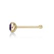 Women's 3 MM Purple Straight Bone Stud Nose Ring, 14K Yellow Gold, 20 Gauge | Lavari Jewelers