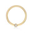 Women's Fixed Captive Bead Nipple Hoop Ring, 14K Yellow Gold, Swarovski Crystal, 5/8 Inch, 14 Gauge  | Lavari Jewelers