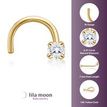 Women's White Diamond 14K Yellow Gold Screw Nose Ring, 0.01 Carat, 18 Gauge | Lavari Jewelers
