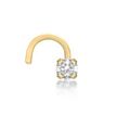 Women's 20 Gauge 0.07 Round Diamonds 14K Yellow Gold Curve Nose Ring - 2.7 MM | Lavari Jewelers