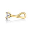 Women's 20 Gauge 0.07 Round Diamonds 14K Yellow Gold Curve Nose Ring - 2.7 MM | Lavari Jewelers
