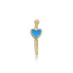 Women's 3.3 MM Blue Enamel Heart Open Hoop Nose Ring, 14K Yellow Gold, 8 MM Diameter, 20 Gauge  | Lavari Jewelers