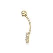 Women’s Circle Cubic Zirconia Belly Ring, 10K Yellow Gold, 16 Gauge | Lavari Jewelers