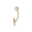 Women’s Red and Green Enamel Cherry Belly Ring with Cubic Zirconia, 10K Yellow Gold, 16 Gauge | Lavari Jewelers