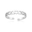 Women's Heart Adjustable Toe Ring, 10K White Gold, 3 MM Wide | Lavari Jewelers