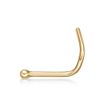 Women's Ball Curved Nose Stud, 14K Yellow Gold, 20 Gauge, 1.2 MM | Lavari Jewelers