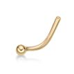 Women's Ball Curved Nose Stud, 14K Yellow Gold, 20 Gauge, 1.2 MM | Lavari Jewelers