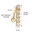 Women's Mount Belly Ring, 10K Yellow Gold, Cubic Zirconia, 16 Gauge, 12 MM | Lavari Jewelers