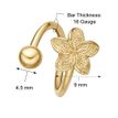 Women's Lotus Flower Twist Belly Ring, 10K Yellow Gold, 16 Gauge, 9 MM | Lavari Jewelers