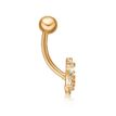Women's Butterfly Belly Ring, 10K Yellow Gold, Cubic Zirconia, 16 Gauge, 12 MM | Lavari Jewelers