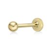Women's Labret Stud with Hollow Ball, 14K Yellow Gold, 16 Gauge, 3 MM | Lavari Jewelers