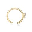 Women's 10 MM 3 Stone Hoop Nose Ring with Cubic Zirconia, 14K Yellow Gold, 1 MM Cubic Zirconia, 20 Gauge | Lavari Jewelers