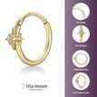 Women's 10 MM Star Hoop Earring with Multi-Purpose Clicker, 14K Yellow Gold, 2 MM Cubic Zirconia, 20 Gauge | Lavari Jewelers