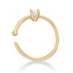 Women's Hoop Nose Ring, 14K Yellow Gold, 2 MM Cubic Zirconia, 22 Gauge  | Lavari Jewelers