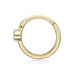 Women's 10 MM Hoop Earring with Multi-Purpose Clicker, 14K Yellow Gold, 2 MM Cubic Zirconia, 20 Gauge | Lavari Jewelers