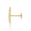 Women's Wave Cartilage Earring with Hidden Snap Post, 14K Yellow Gold, .11 Round Cubic Zirconia, 2.5 MM | Lavari Jewelers