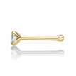 Women's Straight Bone Nose Ring, 14K Yellow Gold, .07 Carat Lab Grown Diamond, 20 Gauge, 2.7 MM | Lavari Jewelers