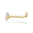 Women's Curve Stud Nose Ring, 14K Yellow Gold, 3 MM Cubic Zirconia, 22 Gauge  | Lavari Jewelers