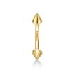 Women's Curved Barbell Eyebrow Ring with Spikes, 14K Yellow Gold, 5/16 Inch, 16 Gauge | Lavari Jewelers
