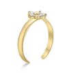 Women's Flower Adjustable Toe Ring, 10K Yellow Gold, Cubic Zirconia, 6 MM Wide | Lavari Jewelers