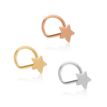 Women's Star Curve Nose Ring Set, 14K Multi Gold, 22 Gauge | Lavari Jewelers