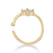 Women's Flower Hoop Nose Ring, 14K Yellow Gold, 4 MM Cubic Zirconia, 22 Gauge | Lavari Jewelers