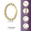 Women's 10 MM Braid Design Hoop Nose Ring with Multi-Purpose Clicker, 14K Yellow Gold, 20 Gauge | Lavari Jewelers