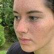 14K White Gold L-Shaped Lab Grown Diamond Nose Ring, 0.02 Carat, 20 Gauge