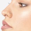 14K Yellow Gold Square Cubic Zirconia Curved Screw Nose Ring, 20 Gauge