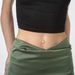 10K Yellow Gold 6 MM Princess Cubic Zirconia Belly Ring