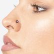 14K Yellow Gold Straight Bone 3.5 MM Amethyst Swarovski Flower Nose Ring, 20 Gauge
