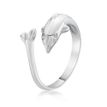 10K White Gold Cubic Zirconia Dolphin Adjustable Toe Ring