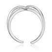 Sterling Silver Dual Twisted Adjustable Toe Ring, 0.035 Carat