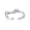 Sterling Silver Dual Twisted Adjustable Toe Ring, 0.035 Carat