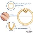 14K Yellow Gold Captive Bead Universal 8 MM Hoop Ring, 16 Gauge