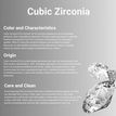 14K White Gold Square Cubic Zirconia Curved Screw Nose Ring, 20 Gauge