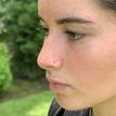 14K Yellow Gold Straight Bone Diamond Nose Ring, 0.01 Carat, 18 Gauge