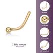 14K Yellow Gold 1.2 MM Ball Curved Nose Stud, 20 Gauge