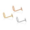 14K Multi Gold Star Curve Nose Ring Set, 22 Gauge