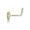 10K Yellow Gold 2 MM Cubic Zirconia Heart Stud Nose Ring, 20 Gauge