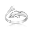 10K White Gold Cubic Zirconia Dolphin Adjustable Toe Ring