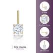 14K Yellow Gold Nose Ring L-Shaped 3 MM Cubic Zirconia Nose Ring, 22 Gauge