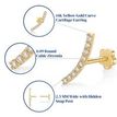 14K Yellow Gold Cubic Zirconia Curve Cartilage Earring