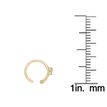 14K Yellow Gold 10 MM 3 Stone Hoop Nose Ring with Cubic Zirconia, 20 Gauge